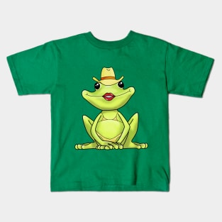 kiss all thefrogs in a bikini and hat Kids T-Shirt